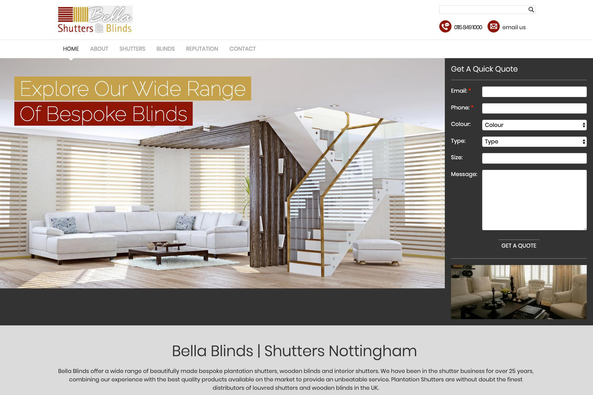A website design by it'seeze Nottingham