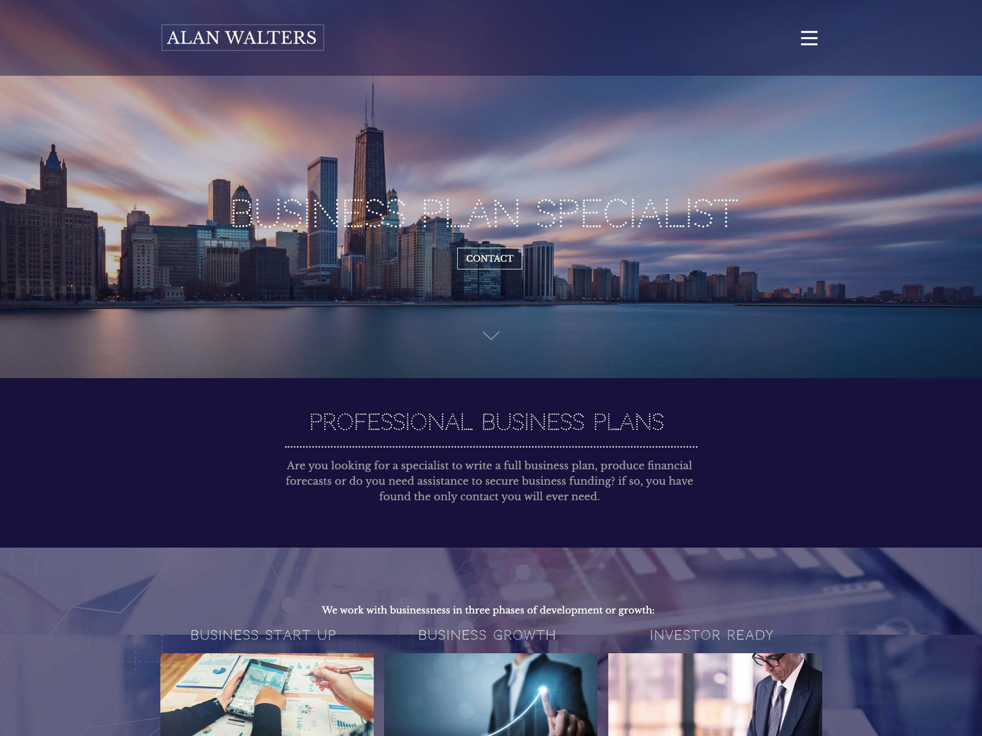 The Alan Walters website created by it'seeze Website Design Nottingham