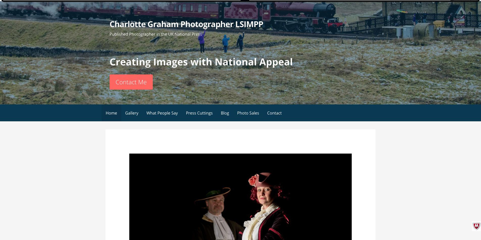 The previous Charlotte Graham website, displayed on desktop