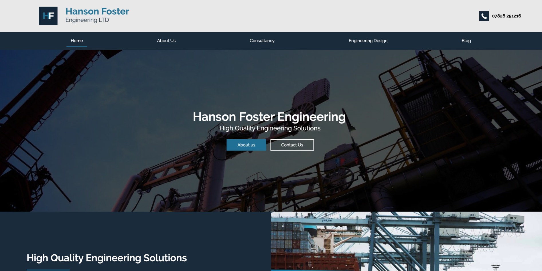 The new Hanson Foster website designed by it'seeze, displayed on desktop